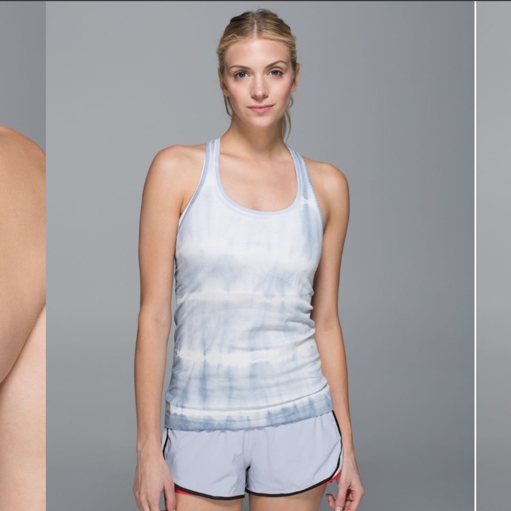 Lululemon Swiftly Tech Racerback Tank Top Tie Dye Heathered Silver Fox - Size 4